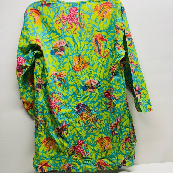Gretchen Scott cotton tunic or beach coverup. Medium - Picture 4 of 6